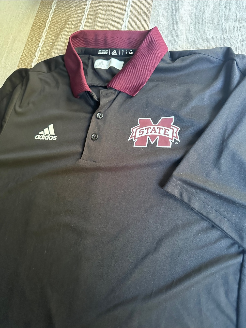 Adidas Mississippi State Bulldogs Climalite Polo Shirt Men’s Size L Black